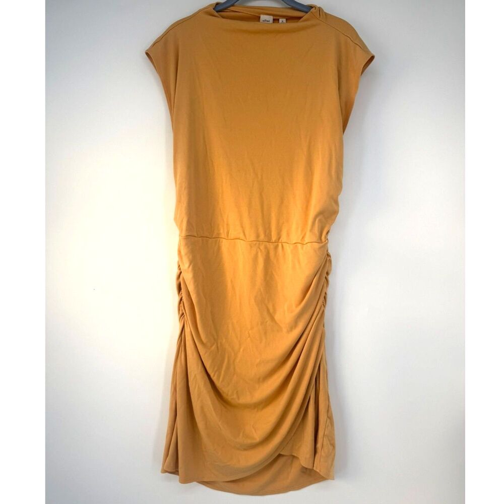 Aritzia Yellow Wilfred Jersey Wrap Midi Dress Size XL